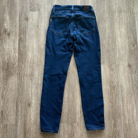 PAIGE Verdugo Ankle Binx Skinny Mid Rise Dark Wash Jeans Sz 24 (00) 27" - Picture 7 of 7